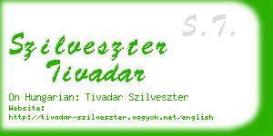 szilveszter tivadar business card